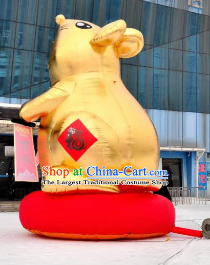 Large Chinese New Year Inflatable Golden Rat of Wealth Models Inflatable Arches Archway