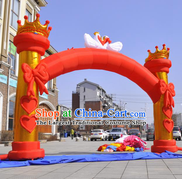 Large Christmas Day New Year Inflatable Red Bowknot Models Inflatable Arches Archway