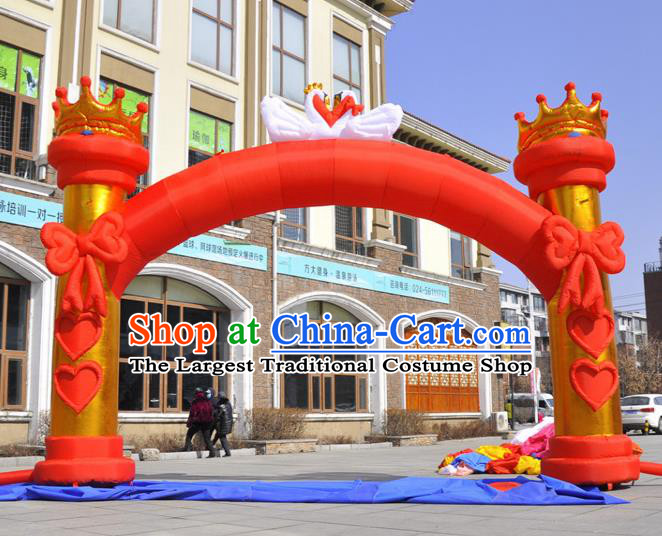 Large Christmas Day New Year Inflatable Red Bowknot Models Inflatable Arches Archway