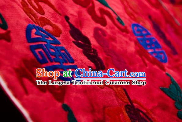 Chinese Traditional Auspicious Pattern Design Red Silk Fabric Asian China Hanfu Gambiered Guangdong Mulberry Silk Material