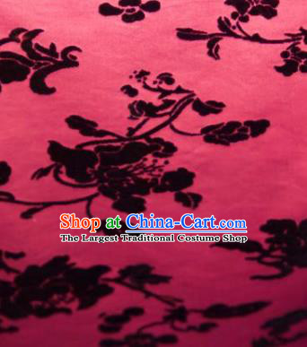 Chinese Traditional Peony Pattern Design Rosy Silk Fabric Asian China Hanfu Gambiered Guangdong Mulberry Silk Material
