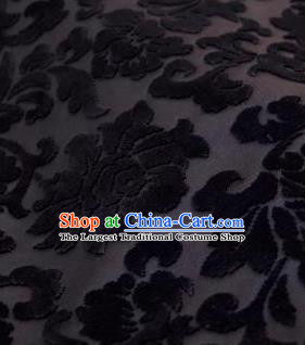 Chinese Traditional Peony Pattern Design Black Silk Fabric Asian China Hanfu Gambiered Guangdong Mulberry Silk Material