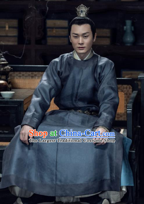 Chinese Ancient Song Dynasty Prince of Zhao Xiao Dingkai Drama Royal Nirvana Replica Costumes and Headpiece Complete Set