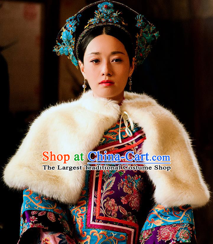 Chinese Drama Ancient Manchu Queen Dress Traditional Qing Dynasty Empress Replica Costumes and Headpiece for Women