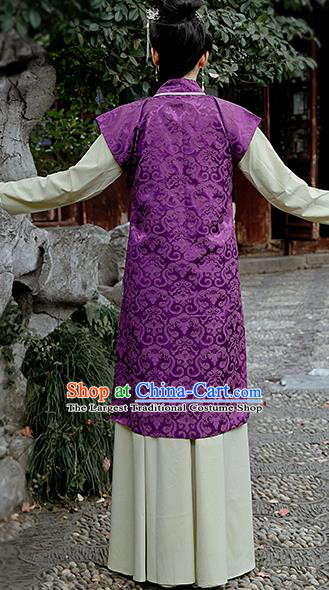 Chinese Ancient Drama Dream of the Red Chamber Costumes Traditional Ming Dynasty Nobility Lady Purple Dress for Women