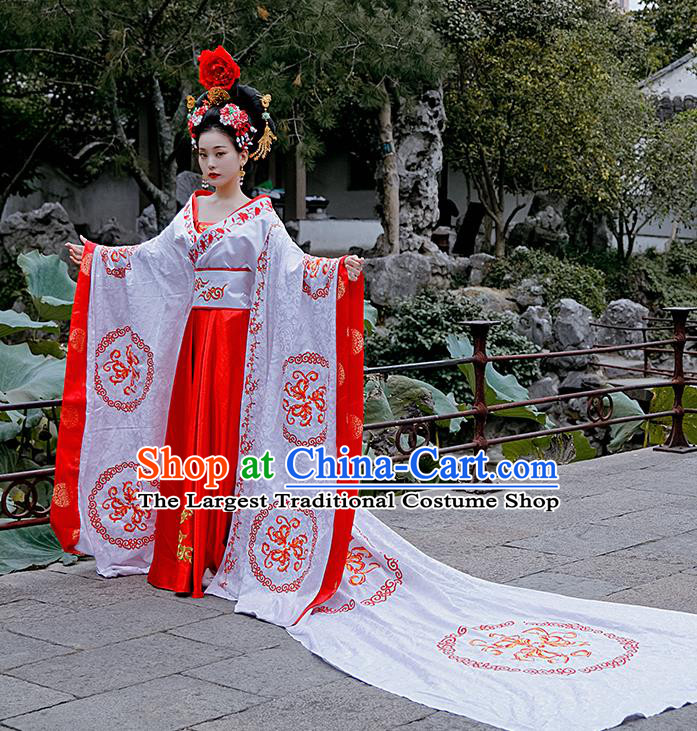 Chinese Drama Ancient Court Queen Costumes Traditional Tang Dynasty Imperial Empress Wu Zetian Hanfu Dress for Women