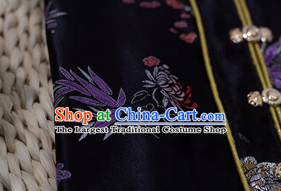 Chinese Ancient Black Brocade Top Vest Traditional Ming Dynasty Court Princess Costume for Women