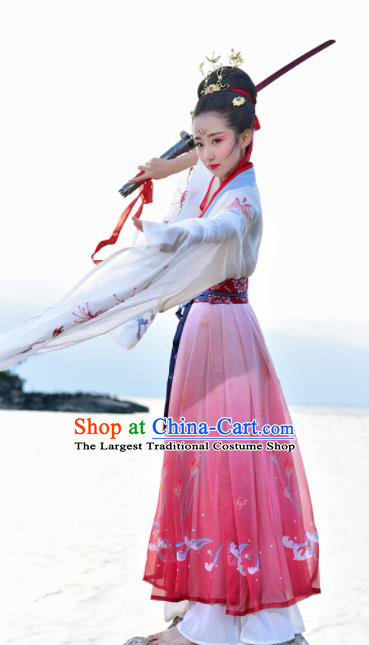 Chinese Traditional Jin Dynasty Imperial Consort Costumes Ancient Goddess Hanfu Dress for Women