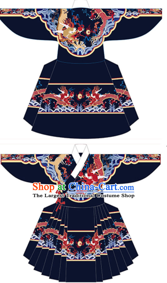 Top Ancient Chinese Ming Dynasty Palace Emperor Embroidered Garment Dresses