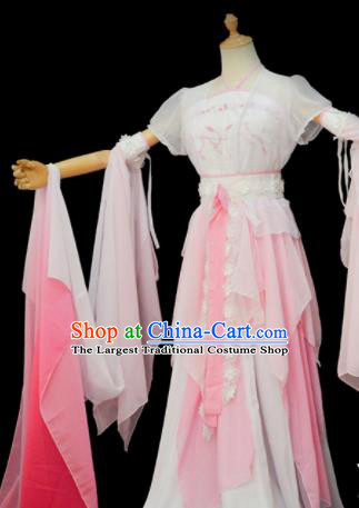 Chinese Traditional Cosplay Goddess Pink Costumes Ancient Female Swordsman Hanfu Dress for Women