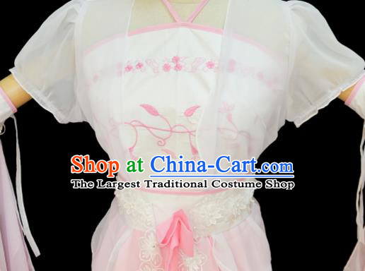 Chinese Traditional Cosplay Goddess Pink Costumes Ancient Female Swordsman Hanfu Dress for Women