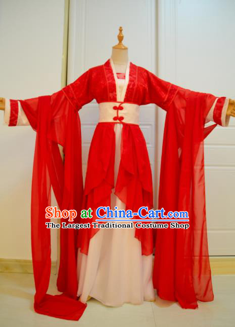 Chinese Traditional Cosplay Goddess Princess Red Costumes Ancient Female Swordsman Hanfu Dress for Women