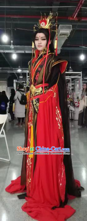 Chinese Traditional Cosplay Swordsman King Costumes Ancient Royal Highness Clothing for Men