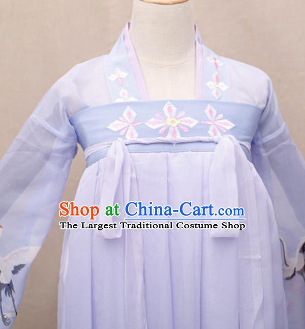 Chinese Traditional Song Dynasty Nobility Lady Costumes Ancient Drama Goddess Princess Purple Hanfu Dress for Women