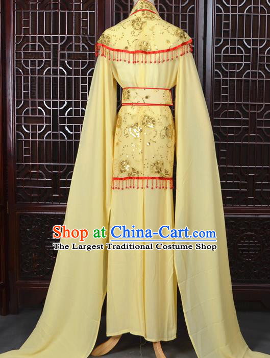 Chinese Traditional Beijing Opera Hua Dan Yellow Dress Peking Opera Diva Costumes for Women