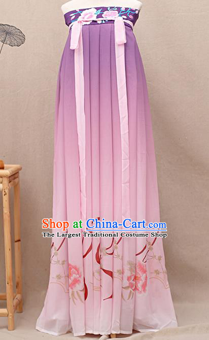 Chinese Ancient Tang Dynasty Nobility Lady Purple Hanfu Dress Traditional Court Princess Costumes for Women
