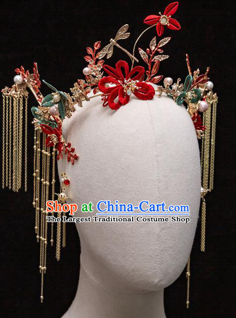 Chinese Ancient Bride Hair Clasp Hairpins Traditional Wedding Xiu He Hair Accessories Complete Set for Women