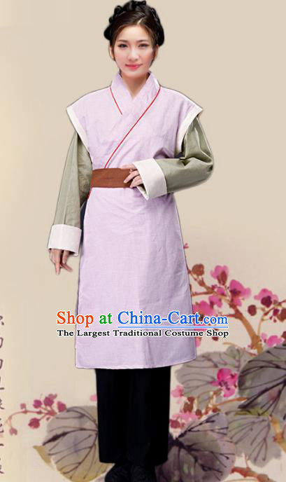 Chinese Ancient Ming Dynasty Maidservant Pink Dress Traditional Village Girl Costumes for Women