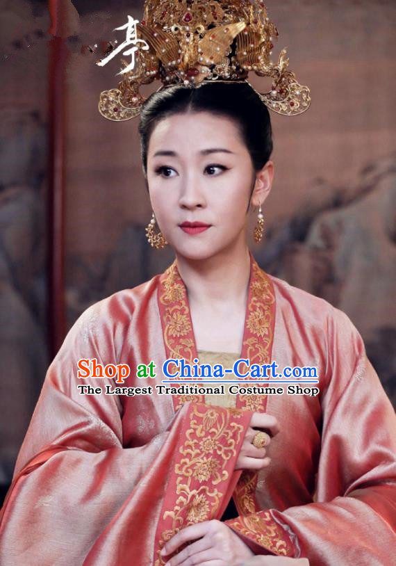 Traditional Chinese Song Dynasty Senior Concubine Dress Ancient Drama Royal Nirvana Noble Consort Zhao Costume and Headpiece for Women