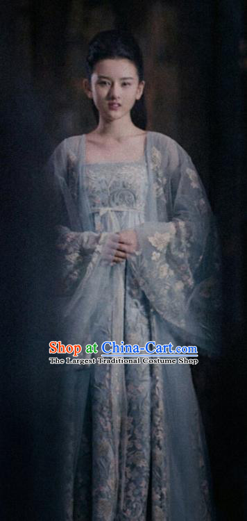 Chinese Ancient Princess of the Winged Tribe Yu Ran Drama Novoland Eagle Flag Replica Costumes and Headpiece for Women