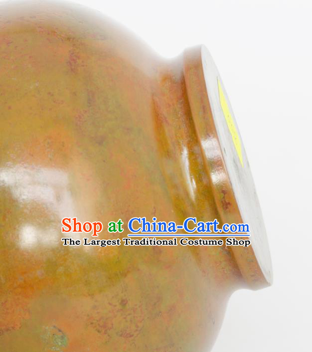 Chinese Handmade Copper Plum Vase Traditional Bronze Craft Decoration