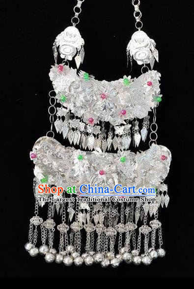 Chinese Handmade Traditional Miao Nationality Tassel Necklace Ethnic Wedding Bride Accessories for Women