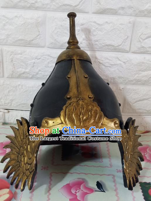 Chinese Handmade Traditional Tang Dynasty Helmet Ancient General Hat for Men