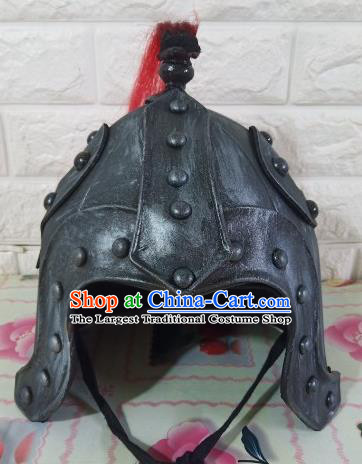 Chinese Handmade Traditional Han Dynasty Helmet Ancient General Hat for Men