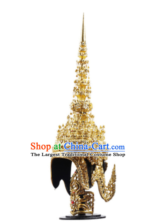 Traditional Thailand Crown Classical Tower Headdress Handmade Thai Hat