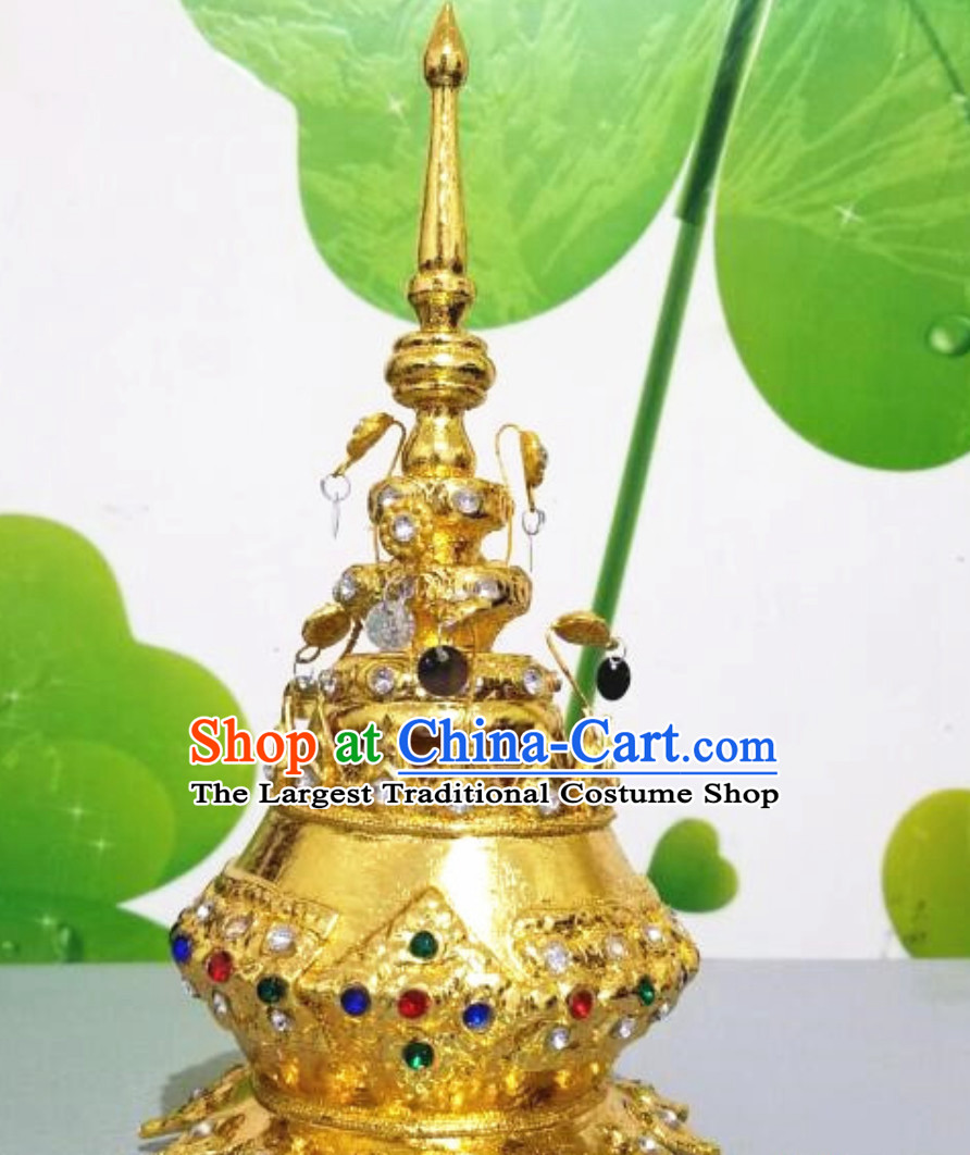 Traditional Thailand Crown Classical Tower Headdress Handmade Thai Hat