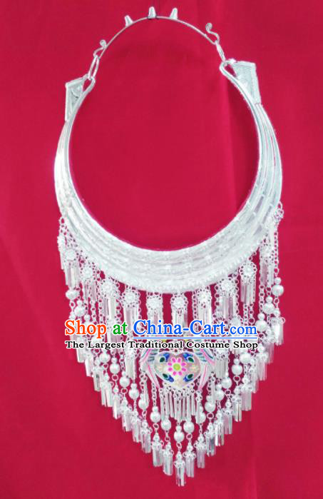 Chinese Handmade Traditional Miao Nationality Necklace Ethnic Wedding Bride Accessories for Women