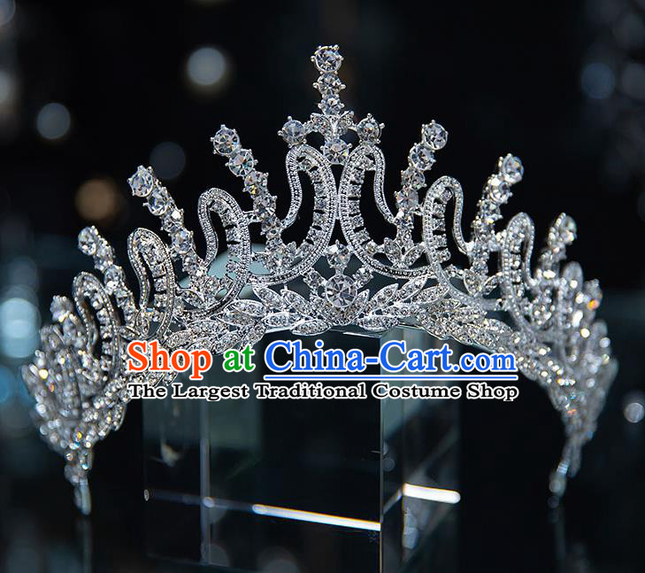 Top Grade Handmade Princess Zircon Royal Crown Wedding Bride Hair Accessories for Women