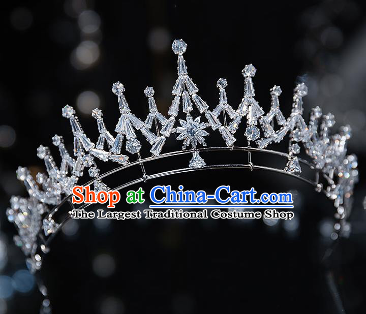 Top Grade Handmade Princess Zircon Royal Crown Wedding Bride Hair Accessories for Women