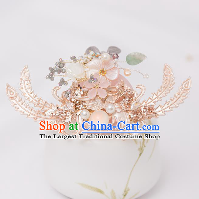 Top Chinese Traditional Shell Hair Clip Handmade Hanfu Tassel Hairpins Hair Accessories for Women