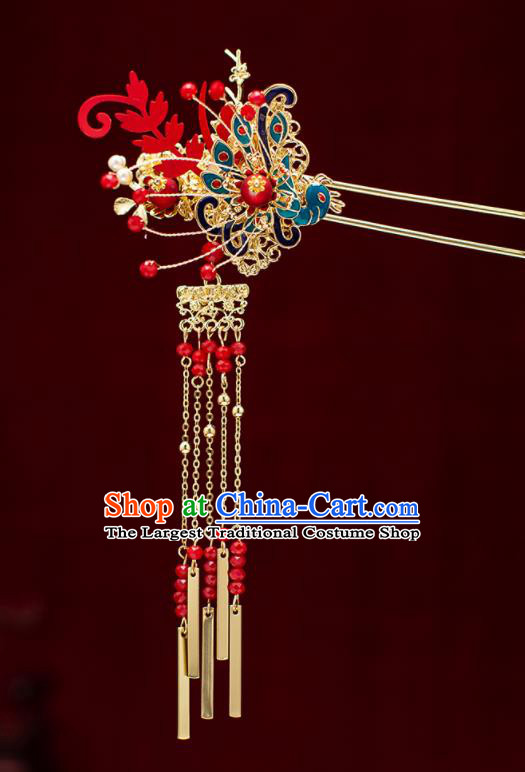 Top Chinese Traditional Wedding Hair Comb Bride Handmade Hairpins Hair Accessories Complete Set