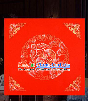 Traditional Chinese Spring Festival Red Paper Handmade Clouds Pattern Couplet Paper Craft