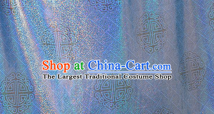Chinese Traditional Mongolian Blue Dress Ethnic Woman Informal Costume Mongol Minority Garment