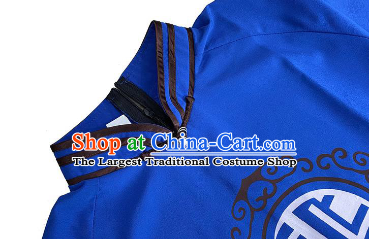 Traditional Chinese Woman Apparels Mongolian Nationality Royalblue Dress Ethnic Informal Costume Mongol Minority Garment