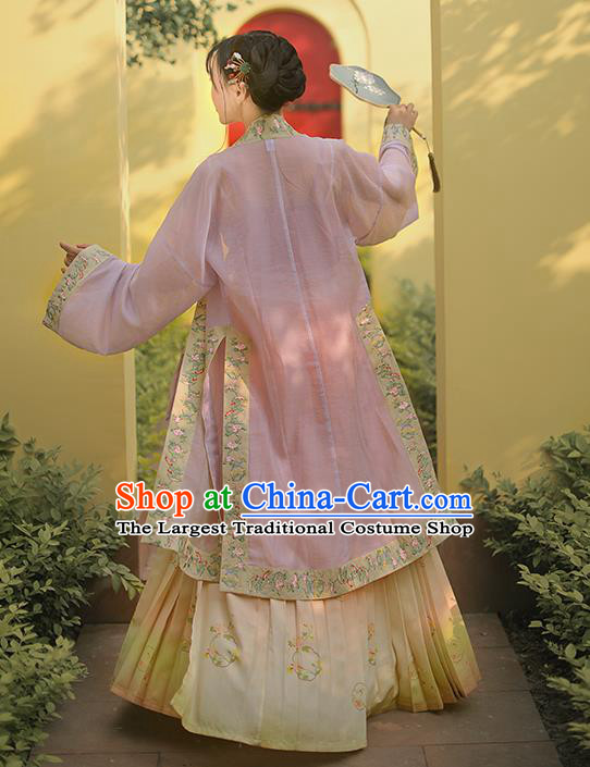 Chinese Ancient Noble Lady Costumes Traditional Hanfu Dress BeiZi Top and Skirt Song Dynasty Palace Princess Garment