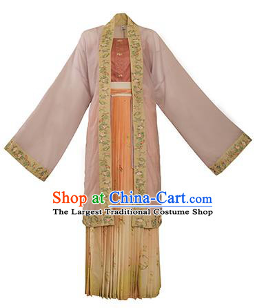 Chinese Ancient Noble Lady Costumes Traditional Hanfu Dress BeiZi Top and Skirt Song Dynasty Palace Princess Garment