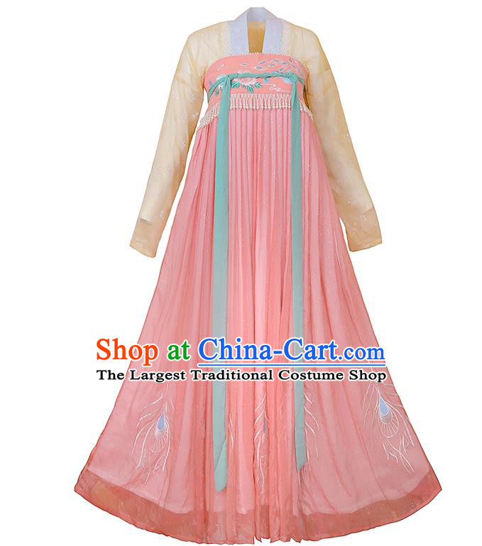 Chinese Ancient Peri Costumes Traditional Hanfu Dress Tang Dynasty Princess Garment