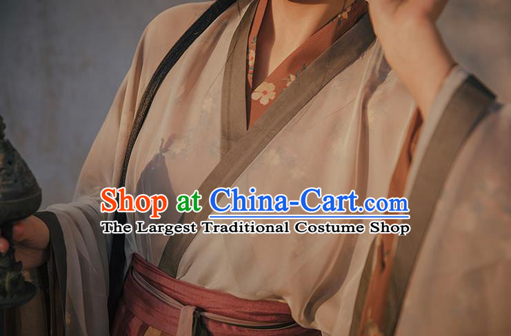 Chinese Ancient Swordswoman Costumes Traditional Hanfu Dress Jin Dynasty Court Lady Apparels Complete Set