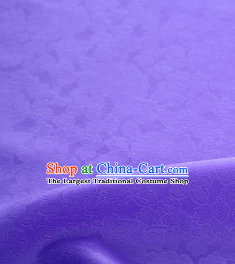 Traditional Korean Fashion Purple Gauze Drapery Hanbok Material Asian Korea Classical Flowers Pattern Silk Fabric