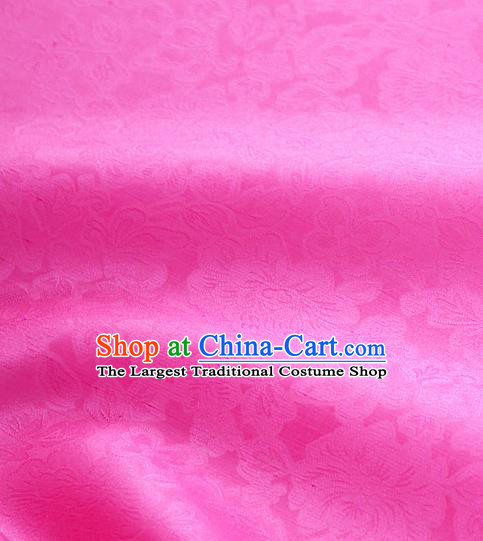 Traditional Korean Fashion Rosy Gauze Drapery Hanbok Material Asian Korea Classical Flowers Pattern Silk Fabric