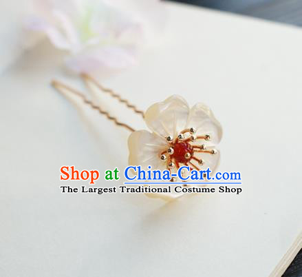 Chinese Classical Flower Hair Clip Hair Accessories Handmade Ancient Hanfu Shell Plum Hairpin for Women