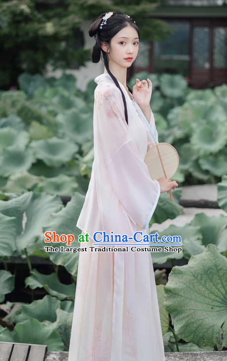 Chinese Song Dynasty Costumes Traditional Ancient Village Girl Top Blouse and Skirt Hanfu Apparels for Women