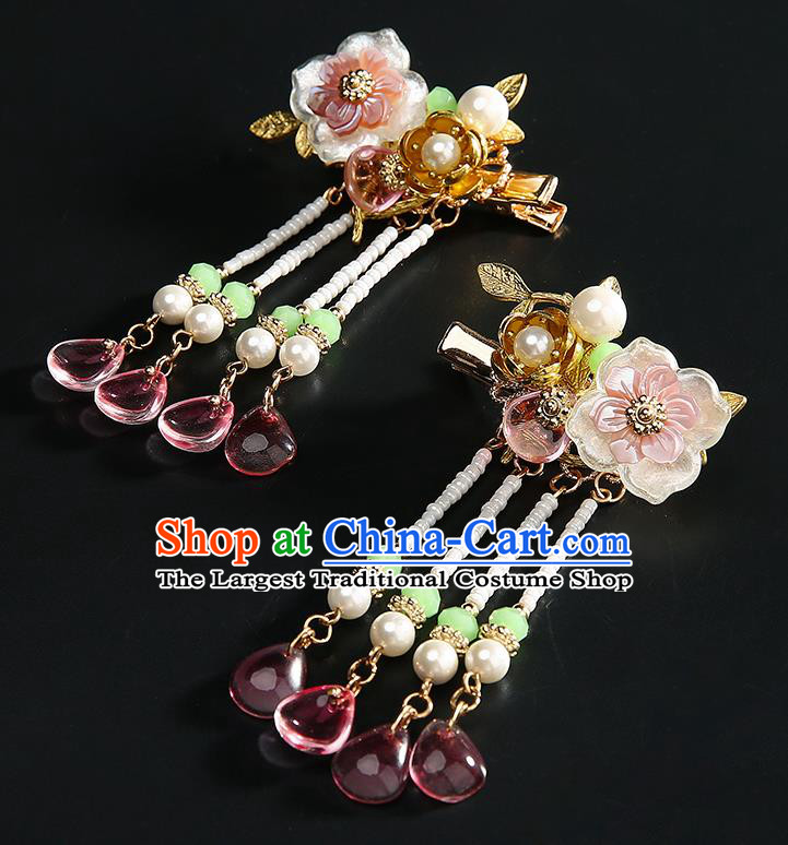 Chinese Classical Shell Plum Hair Claws Hanfu Hair Accessories Handmade Ancient Princess Hairpins Hair Stick for Women