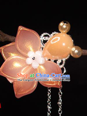 Chinese Classical Pink Goldfish Hair Sticks Hanfu Hair Accessories Handmade Ancient Princess Tassel Hair Claws for Women