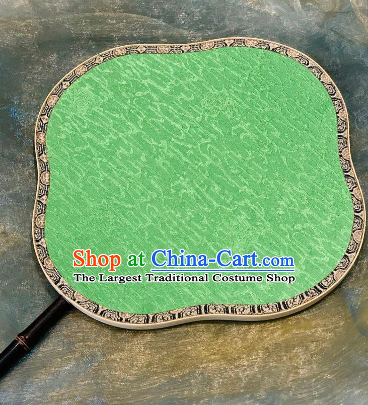 Chinese Classical Hanfu Green Silk Fan Ancient Song Dynasty Wedding Palace Fans Court Fans