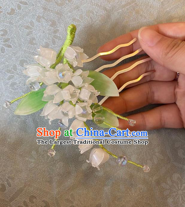 Chinese Classical Convallaria Hair Comb Handmade Ancient Princess Flowers Hairpin Women Hanfu Hair Accessories
